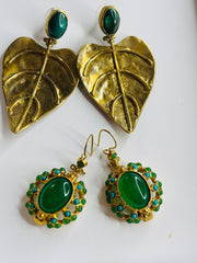 Emerald Leaf Earrings