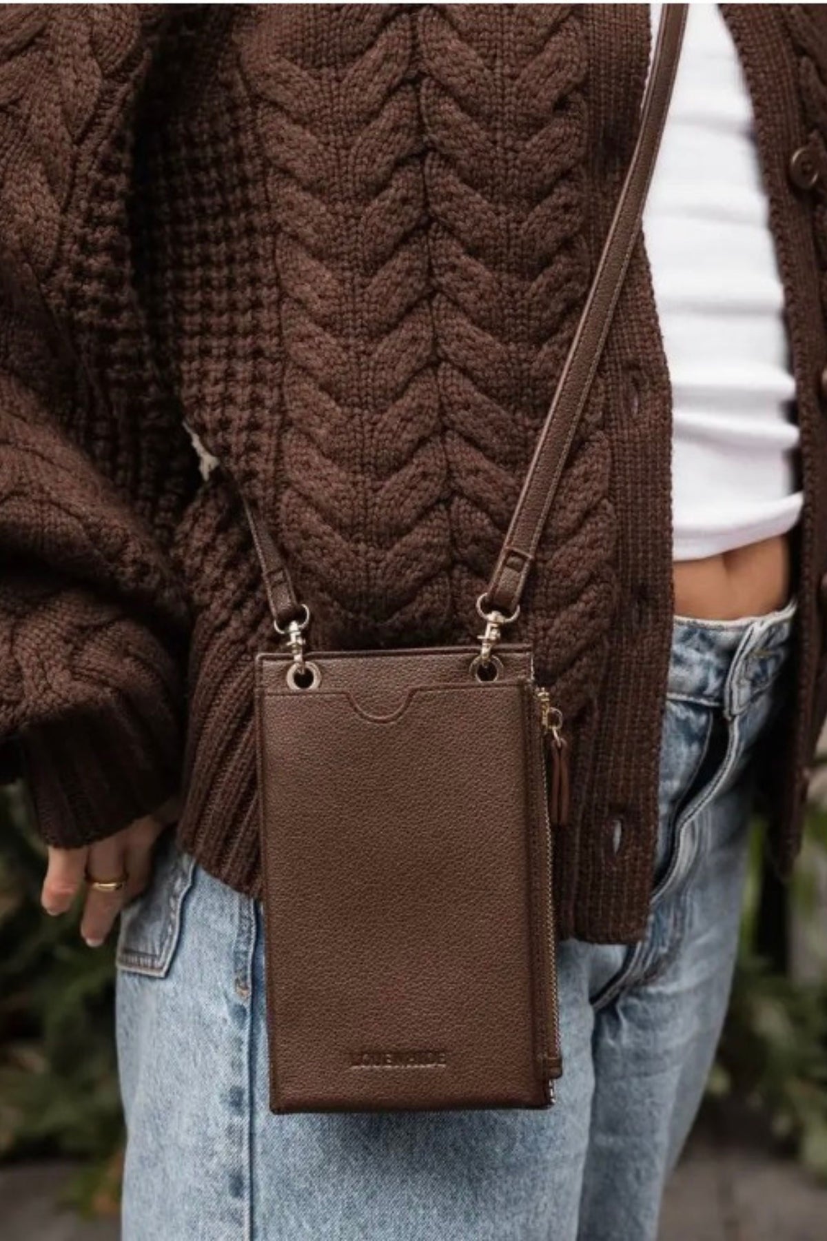 Chocolate Suki Phone Crossbody Bag