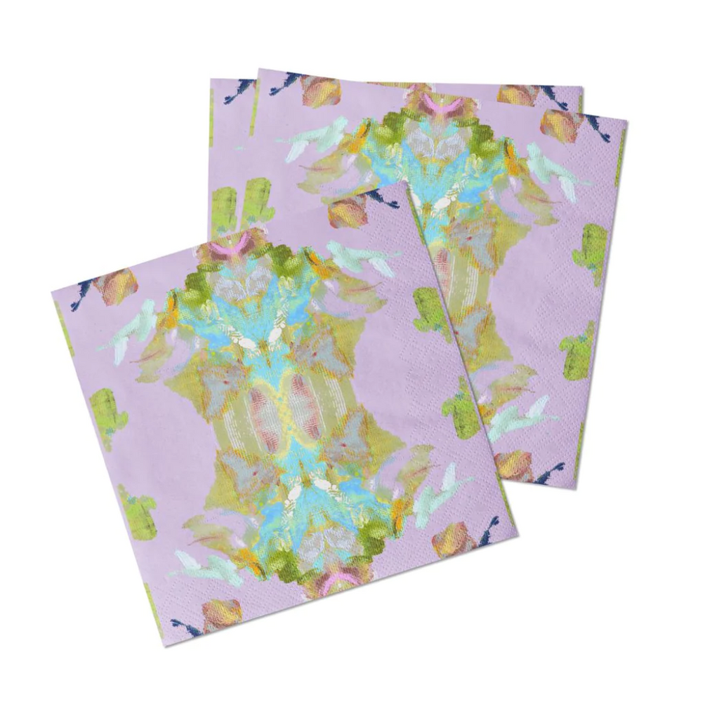 Stained Glass Lavender Cocktail Napkins
