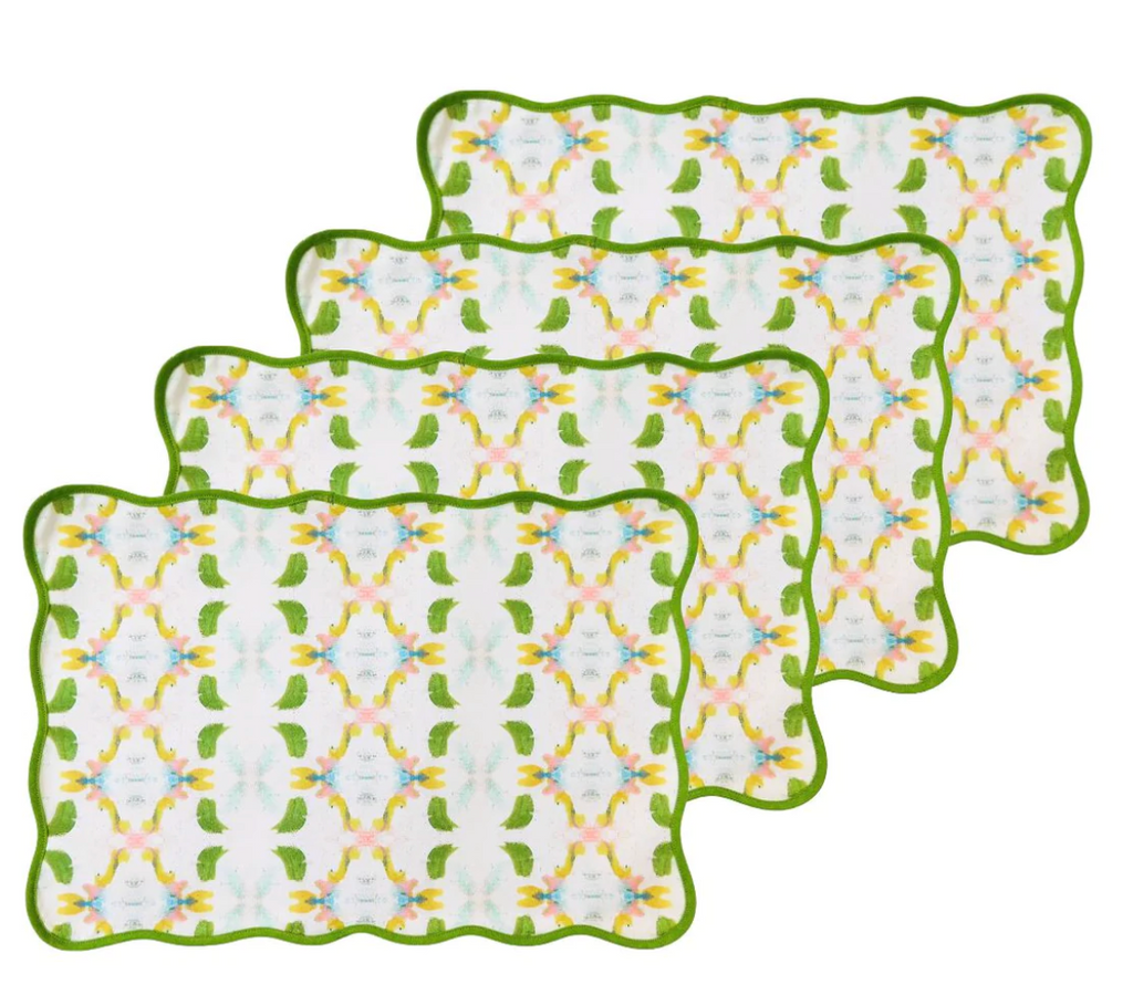 Dogwood Scalloped Placemats S/4