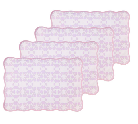 Mosaic Lavender Scalloped Placemats S/4