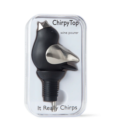 Black/Chrome Chirpy Top Wine Pourer