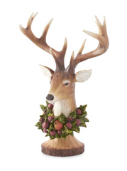 Balmoral Stag Bust with Wreath 18.5" Resin Wood Grain