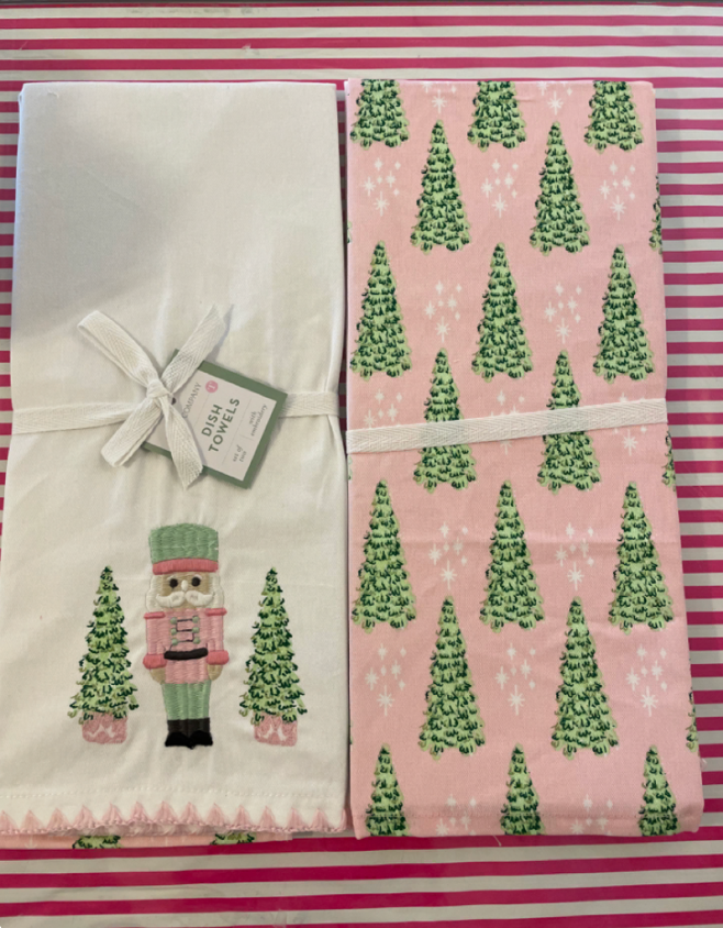 Pink christmas discount kitchen towels