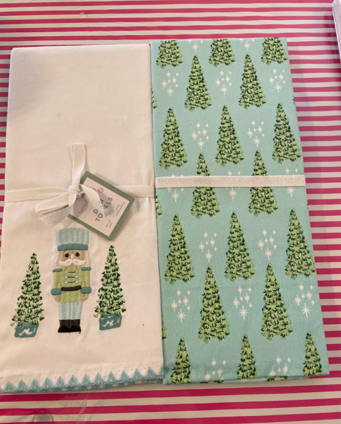 Teal Christmas Nutcracker Dish Towels, S/2 – Vivid Hue Home