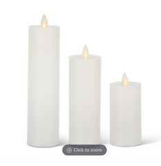Slim White Flameless Pillar Candle