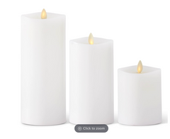White Flameless Pillar Candle