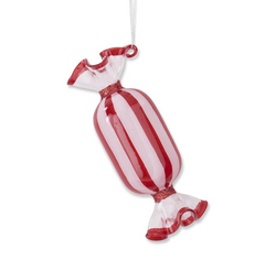 Candy Cane Red and White Glass Ornaments (3 styles)