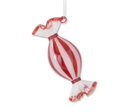 Candy Cane Red and White Glass Ornaments (3 styles)
