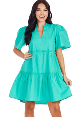 Green Watson Tiered Dress