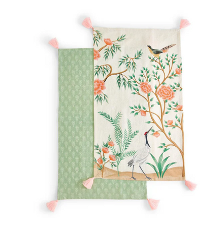 S/2 Flora & Fauna Dish Towels - Crane