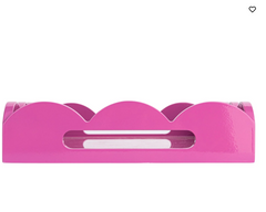 Fuschia Lacquered Scalloped Tray w/ Handles