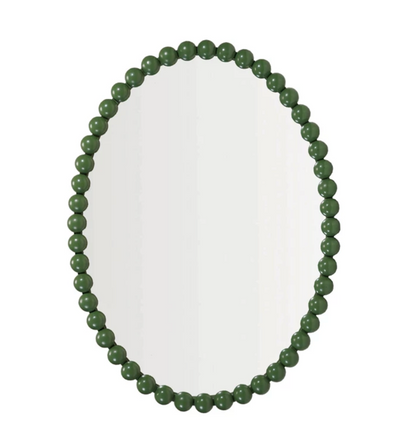 Green Metal Ball Framed Wall Mirror (Hangs Vertically & Horizontally)