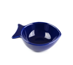 Mini Fish-Shaped Stoneware Dip Bowl – Cobalt Blue