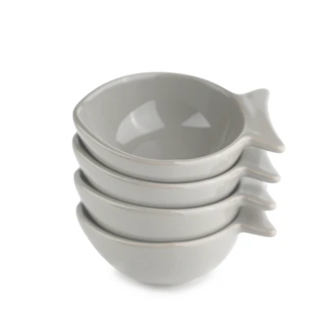 Stone Mini Fish-Shaped Stoneware Dip Bowl