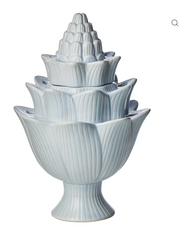Large Pale Blue Artichoke Tulipiere 13" H