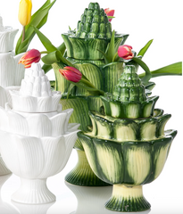 (Preorder) Small White Tulipiere Vase 9.25" H