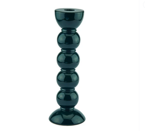 Racing Green Tall 24cm Bobbin Candlestick