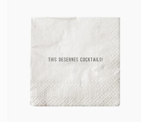 This Deserves Cocktails Beverage Napkins – Party Humor 20ct