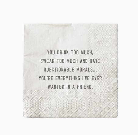 Questionable Morals Funny Beverage Napkins – Party Humor 20ct