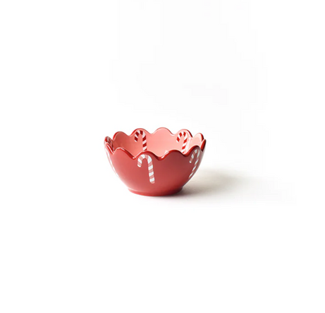 Red Candy Cane Scallop Dipping Bowl
