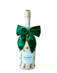 Beau Bottles Green Velvet Bottle Bow