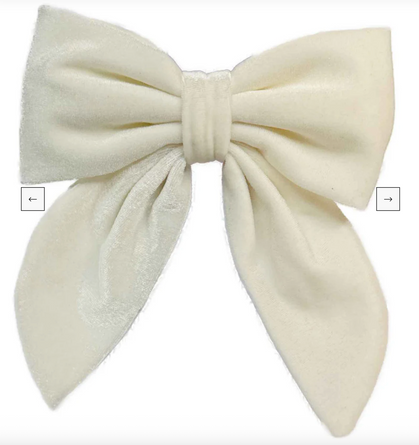White Velvet Bottle Bow