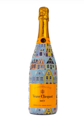 Beau Bottles Limited Edition Blue Row Houses Champagne Bottle Wrap – Made for Veuve Bottle