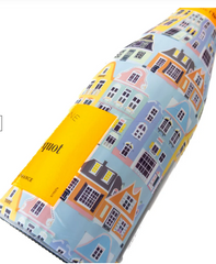 Beau Bottles Limited Edition Blue Row Houses Champagne Bottle Wrap – Made for Veuve Bottle