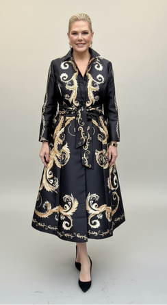 Noir Luxe Maxi Dress Jacket  – Vivid Hue Holiday Edit