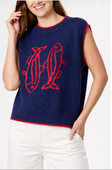 The Sardine Stitch Knit Vest – Navy