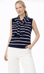 Navy Stripe Knit Sailor Sweater (Sleeveless)