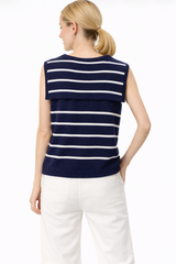 Navy Stripe Knit Sailor Sweater (Sleeveless)