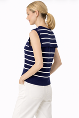Navy Stripe Knit Sailor Sweater (Sleeveless)