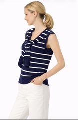 Navy Stripe Knit Sailor Sweater (Sleeveless)