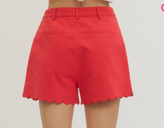 Red Harbor Scallop High-Rise Shorts