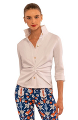 White Jersey Twist & Shout Top