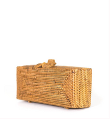 Colette Clutch Navy Ribbon & Gold Snaffle