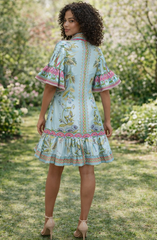 Botanical Bell Sleeve Mini Dress