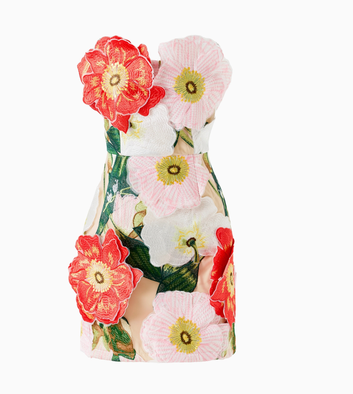 Camellia Garden Short Embroidered Strapless Mini Dress