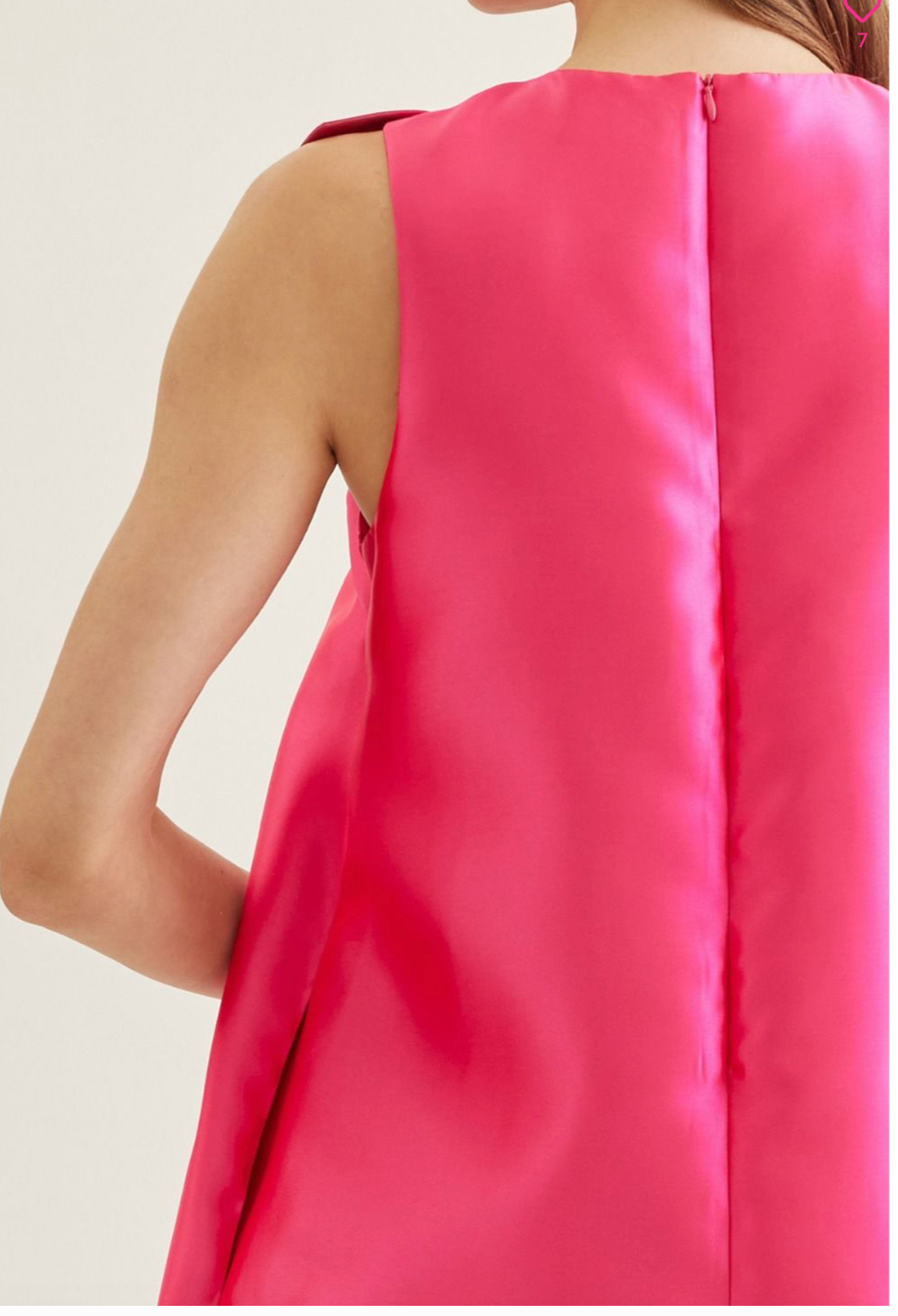 Hot Pink Twisted Bow Mini Dress