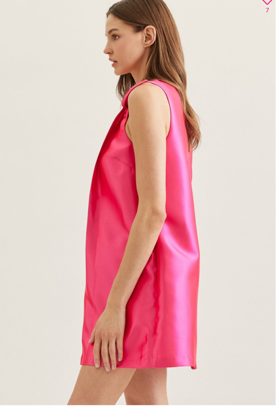 Hot Pink Twisted Bow Mini Dress