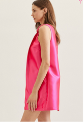 Hot Pink Twisted Bow Mini Dress