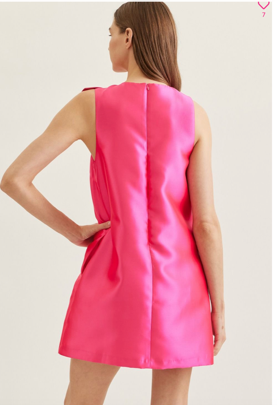 Hot Pink Twisted Bow Mini Dress