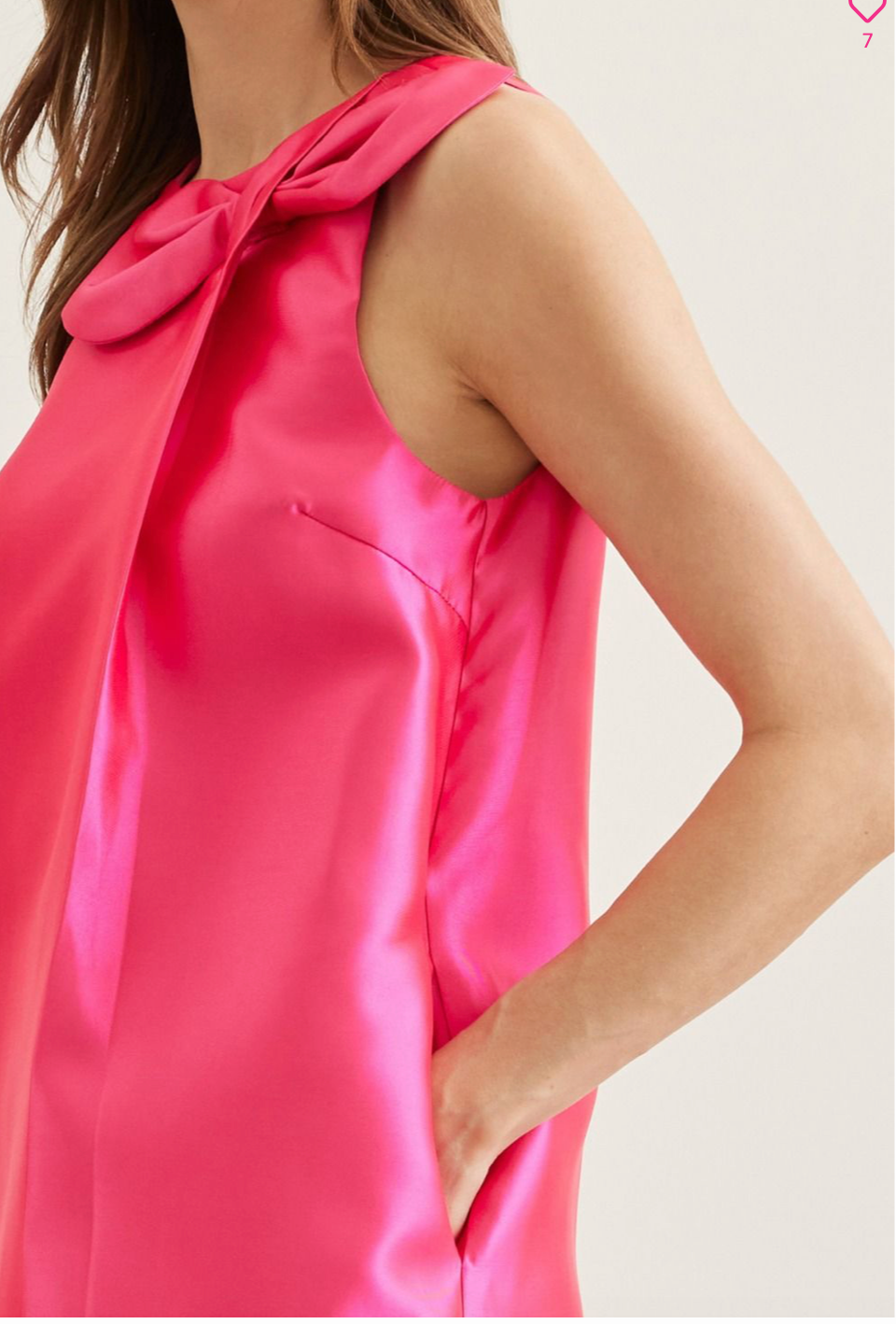 Hot Pink Twisted Bow Mini Dress