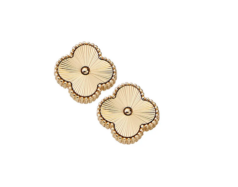 Foxy Gold Quatrefoil Stud Earrings