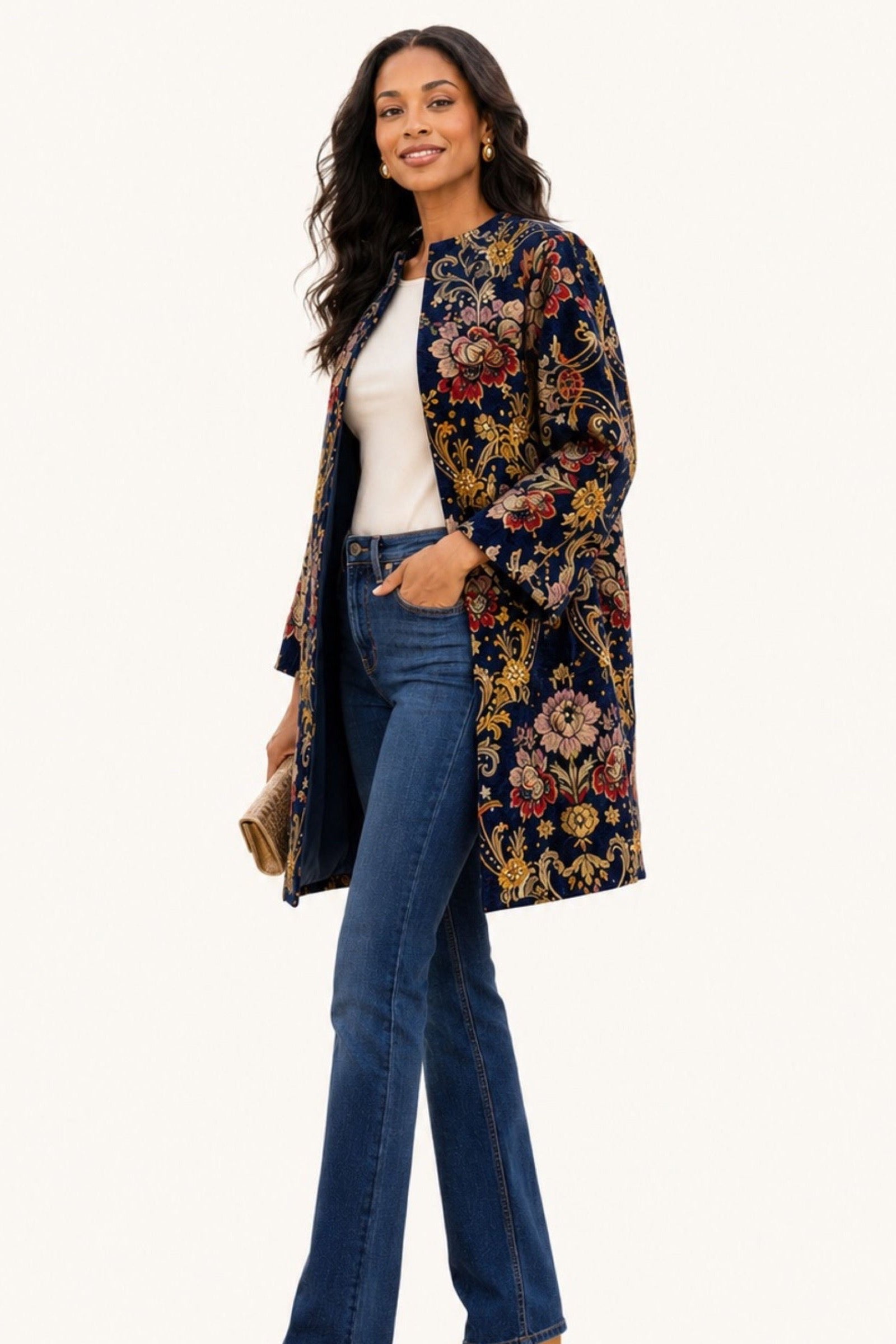 Artisan Studded Corduroy Long Coat