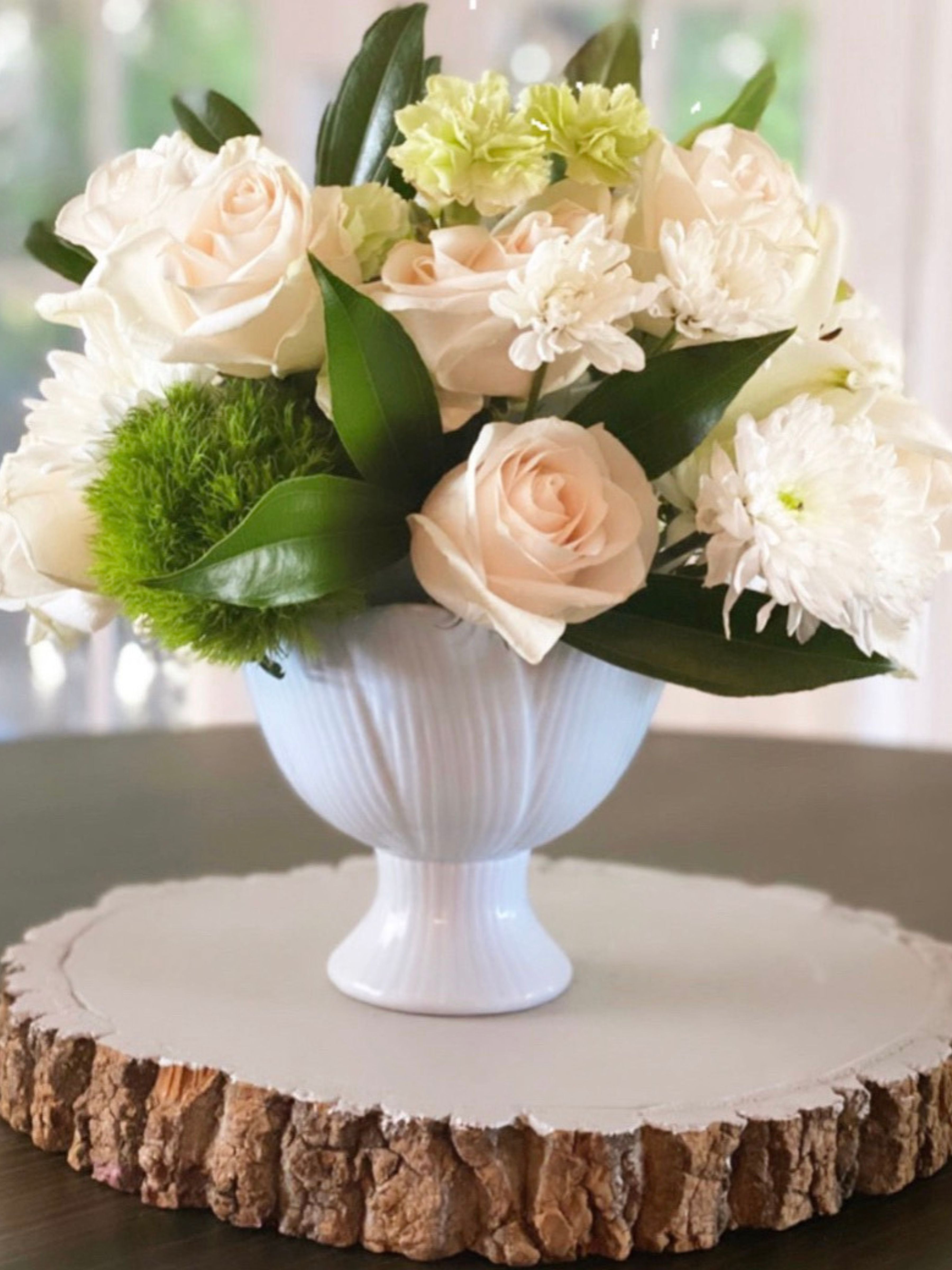 Small White Tulipiere Vase