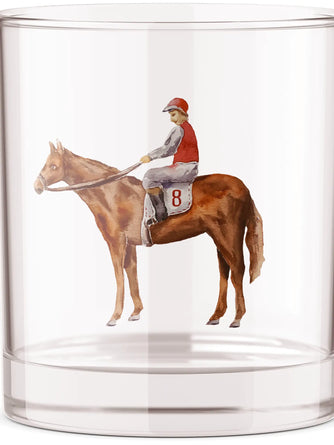 Standing Horse Racing Rocks Glass
