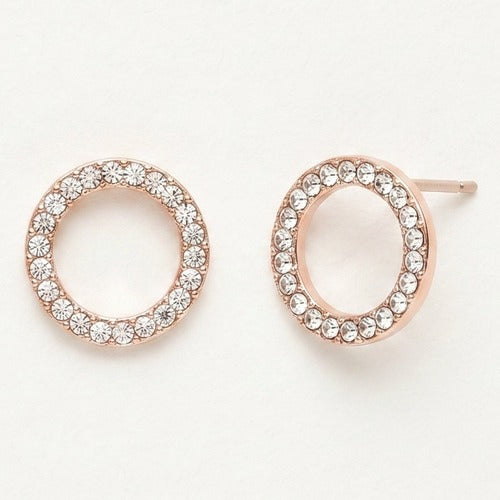 Gold Crystal Eternity Stud Earrings, colour swatch close-up